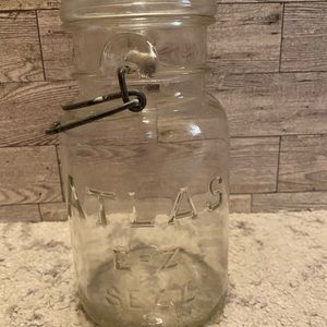 Vintage Atlas “E -Z” Seal Quart Canning Jar